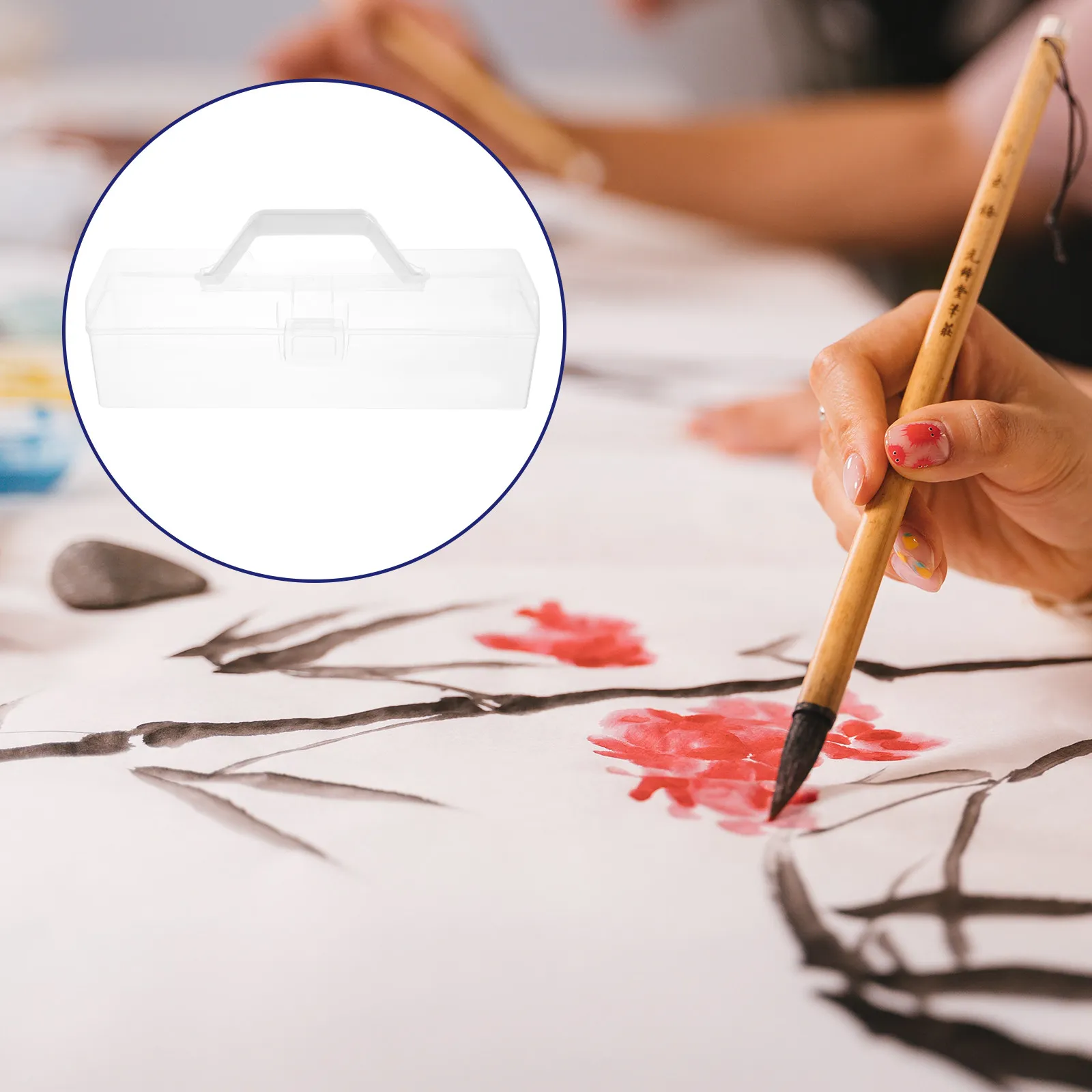 Portable Clear Painting Brush Storage Box Buckle Design Handheld Tool Organizer Paint Brush Case for DIY Art Students Decorative
Portable Clear Painting Brush Storage Box Buckle Design Handheld Tool Organizer Paint Brush Case for DIY Art Students Decorative