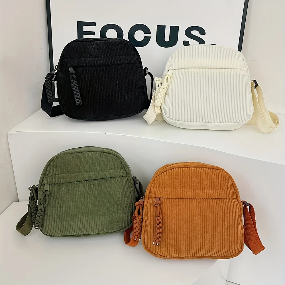 1pc Vintage And Versatile Harajuku Corduroy Shoulder Bag, Japanese Casual Corduroy Phone Bag, Commuting Key Bag
1pc Vintage And Versatile Harajuku Corduroy Shoulder Bag, Japanese Casual Corduroy Phone Bag, Commuting Key Bag