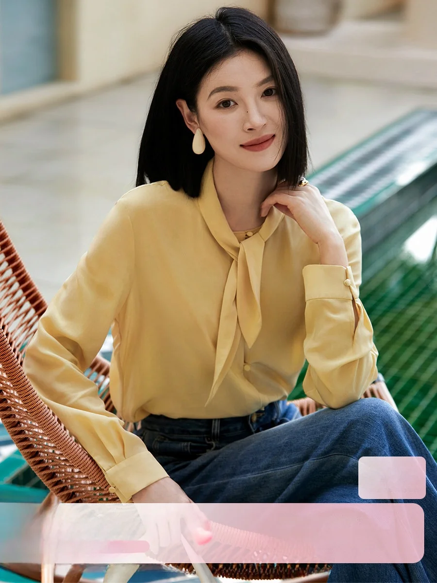 XiaoHanGe Rabbit Ear Silk Shirt Women's Long Sleeve Commute Style Silk Top Spring New Arrival OL Straight Cut
XiaoHanGe Rabbit Ear Silk Shirt Women's Long Sleeve Commute Style Silk Top Spring New Arrival OL Straight Cut