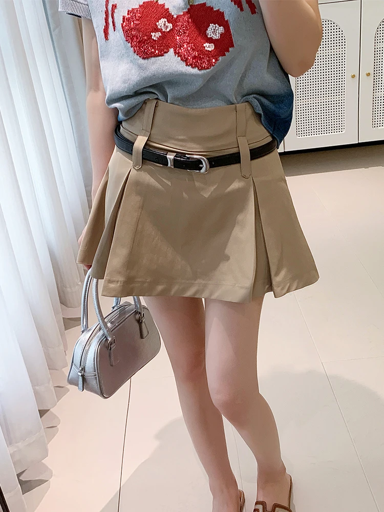 Slimming A-Line Skirt with Belt School Style Short Skirt Women's Fashion Spring Summer Cotton Color Half Body Skirt
Slimming A-Line Skirt with Belt School Style Short Skirt Women's Fashion Spring Summer Cotton Color Half Body Skirt