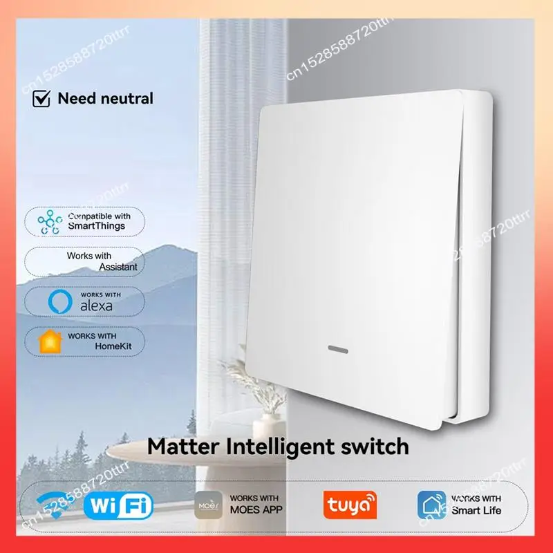 Умный кнопочный переключатель ABNR Tuya Wi-Fi Mtter, версия ЕС, кнопочный переключатель света, работает с Alexa/Google Home/Home/Smartthings B 
Умный кнопочный переключатель ABNR Tuya Wi-Fi Mtter, версия ЕС, кнопочный переключатель света, работает с Alexa/Google Home/Home/Smartthings B