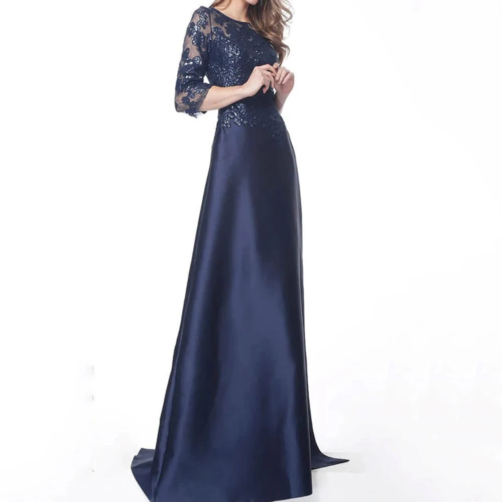 Women's Mermaid Evening Dresses Floor-length O-neck Three Quarter Sleeve Prom Gown Fashion Sequined Flowers Customized Gowns
Women's Mermaid Evening Dresses Floor-length O-neck Three Quarter Sleeve Prom Gown Fashion Sequined Flowers Customized Gowns