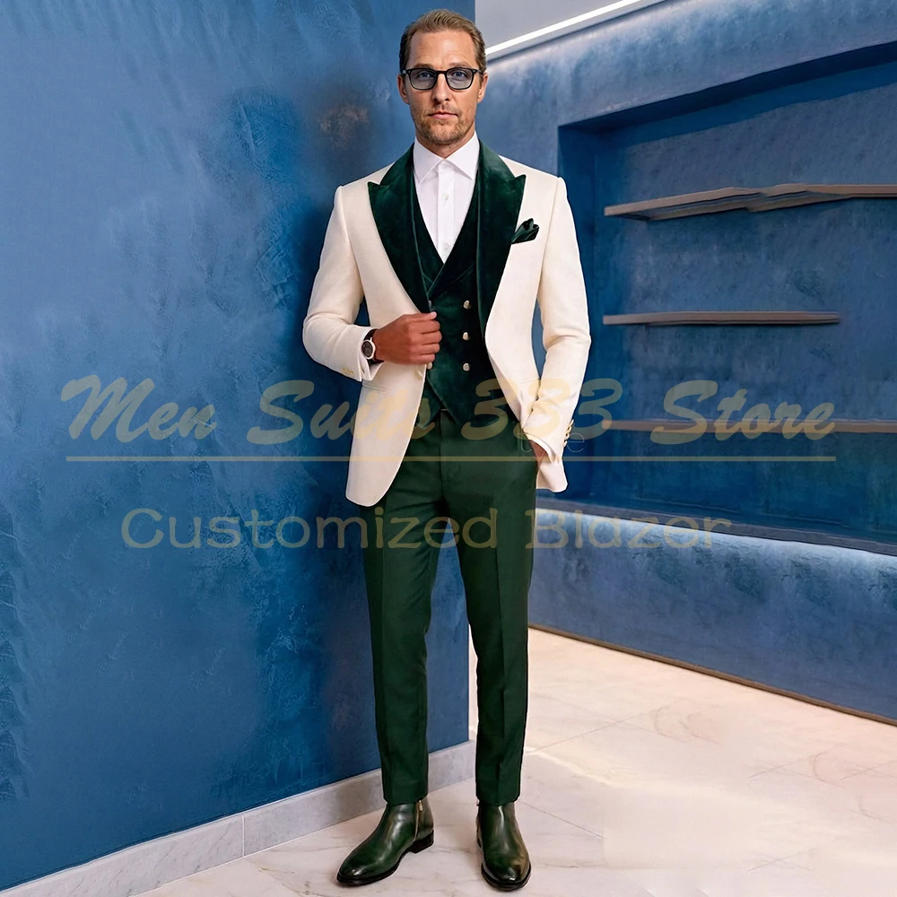 Formal Wedding Men's Suits 3 Piece Jacket Pants Vest Slim Fit Single Breasted Peak Lapel Regular Length Blazer Costume Homme
Formal Wedding Men's Suits 3 Piece Jacket Pants Vest Slim Fit Single Breasted Peak Lapel Regular Length Blazer Costume Homme