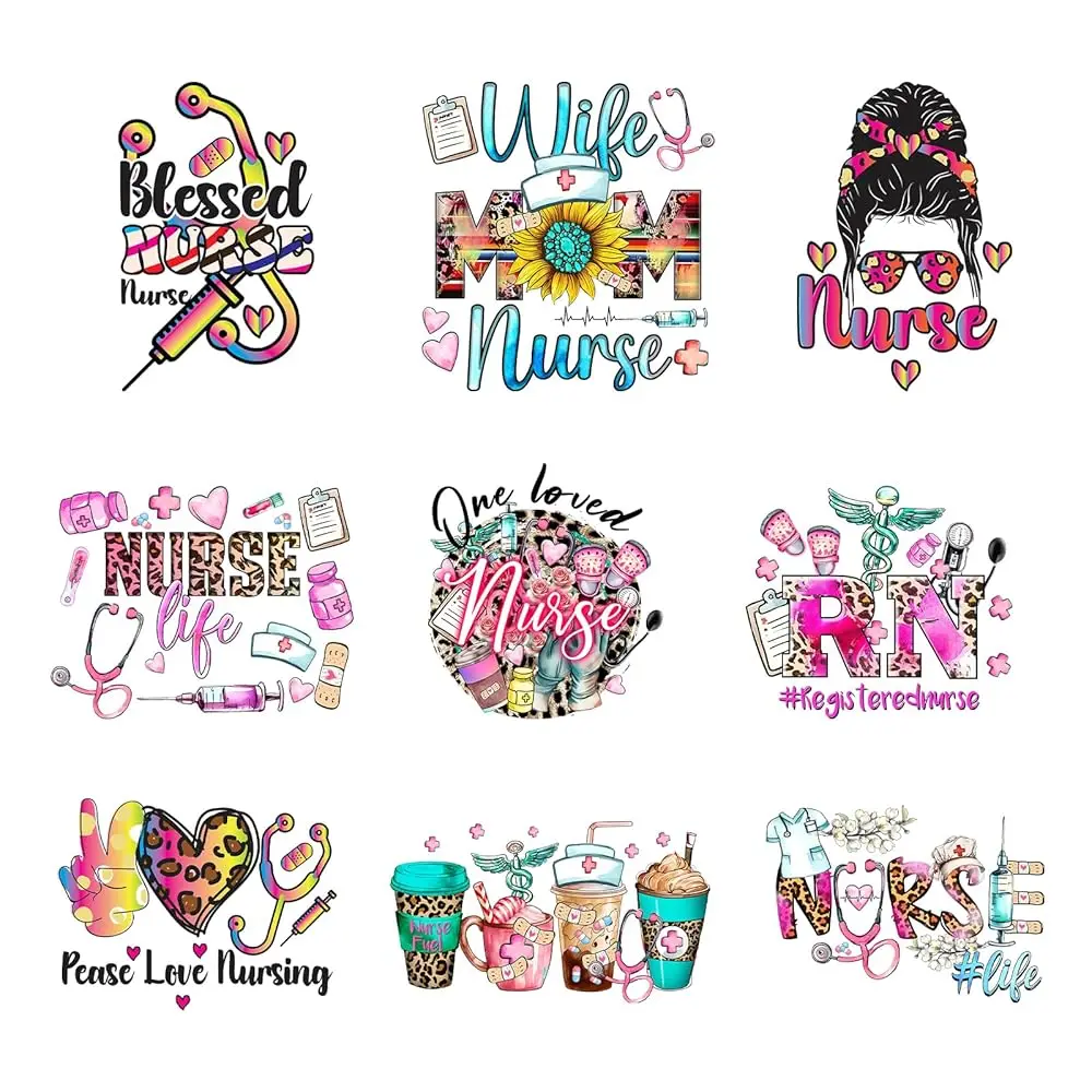 9pcs Blessed Nurse Iron on Transfer Patches for Clothing DIY Washable Iron on Stickers for Clothes Heat Transfer Vinyl Decals
9pcs Blessed Nurse Iron on Transfer Patches for Clothing DIY Washable Iron on Stickers for Clothes Heat Transfer Vinyl Decals