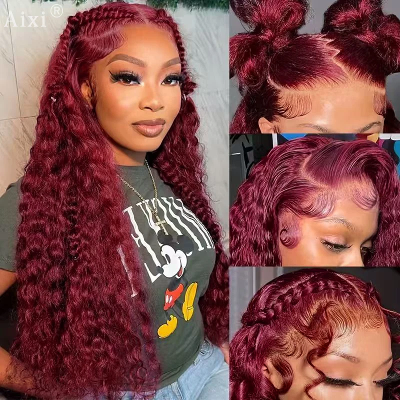 Burgundy 99j 13x6 Lace Frontal Human Hair Wig 30Inch Wine Red Deep Wave Curly Human Hair Wigs Water Wave Brazilian Wig
Burgundy 99j 13x6 Lace Frontal Human Hair Wig 30Inch Wine Red Deep Wave Curly Human Hair Wigs Water Wave Brazilian Wig
