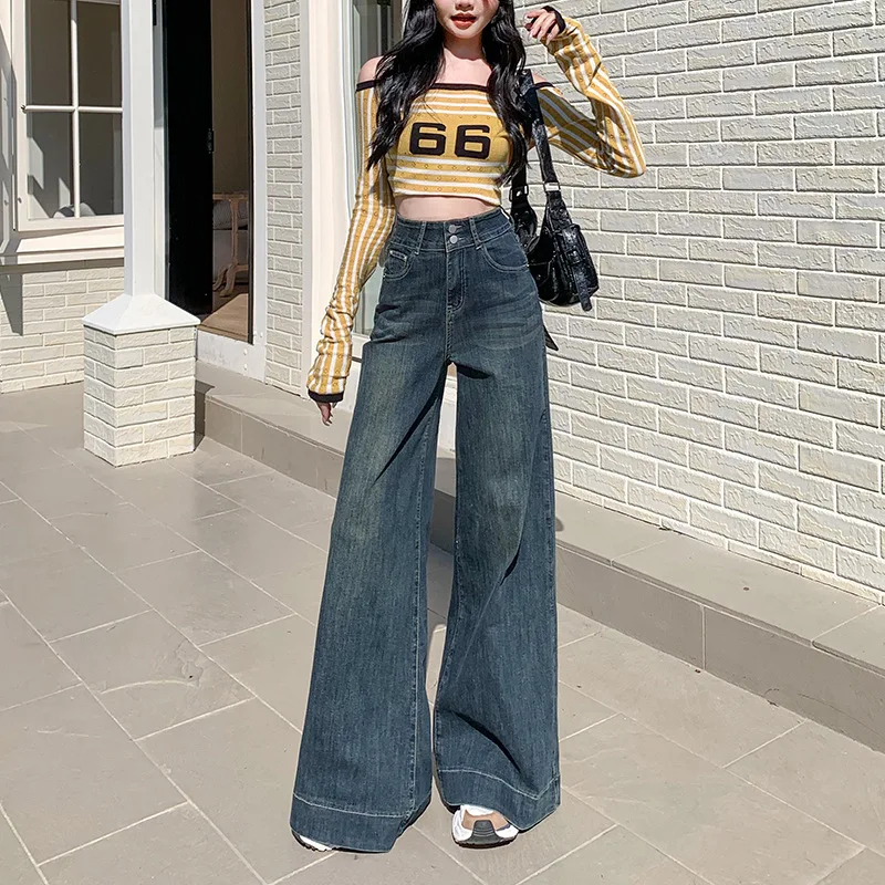 Simple, Comfortable Elasticity Wide-leg Jeans, New Fashionable, Loose Slim-fit High-waisted Flared Jeans for Women Four Seasons
Simple, Comfortable Elasticity Wide-leg Jeans, New Fashionable, Loose Slim-fit High-waisted Flared Jeans for Women Four Seasons