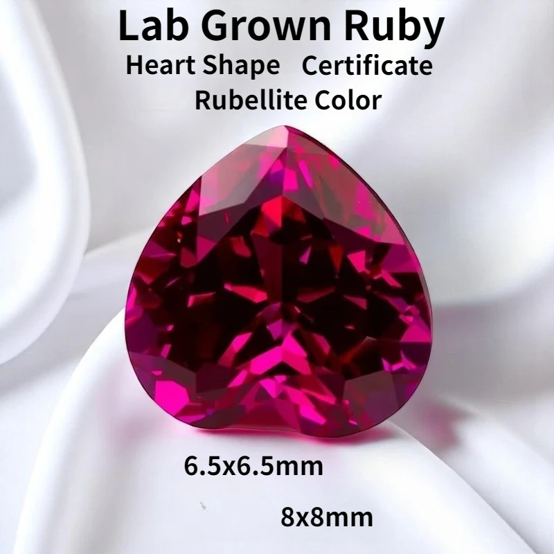 Rubellite Color Lab Grown Ruby Heart Cut Extremely Shiny Quality DIY Charms Ring Necklace Earrings Materials Certificate
Rubellite Color Lab Grown Ruby Heart Cut Extremely Shiny Quality DIY Charms Ring Necklace Earrings Materials Certificate