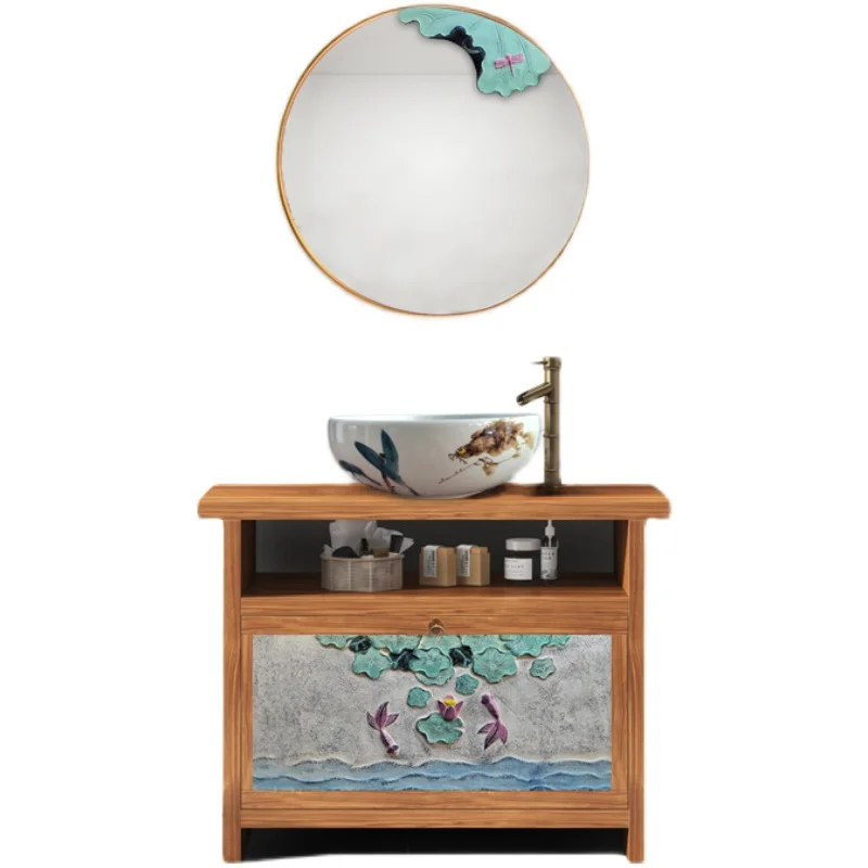 Chinese Style Light Luxury Bathroom Set Bathroom Cabinet Yang Table Basin Wash Basin Cabinet Washstand Smart Mirror
Chinese Style Light Luxury Bathroom Set Bathroom Cabinet Yang Table Basin Wash Basin Cabinet Washstand Smart Mirror