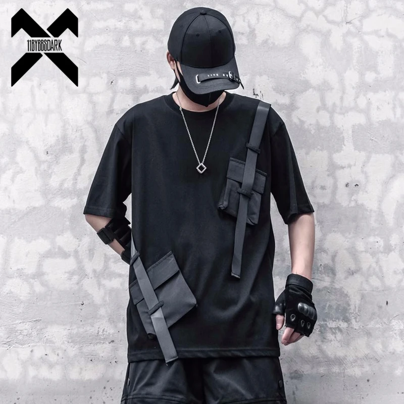 Techwear Black T-Shirt Men 2023 Summer Patchwork Ribbon Design Functional Tshirts Hip Hop Streetwear Cotton Tops Tees
Techwear Black T-Shirt Men 2023 Summer Patchwork Ribbon Design Functional Tshirts Hip Hop Streetwear Cotton Tops Tees