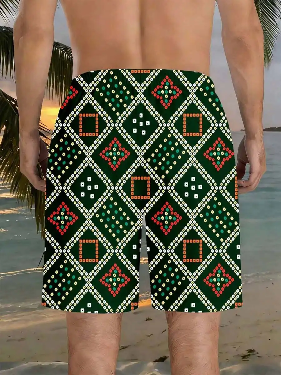 Mens Geometric Pattern Swim Trunks With Diamond Design For Beach Leisure Sports
Mens Geometric Pattern Swim Trunks With Diamond Design For Beach Leisure Sports