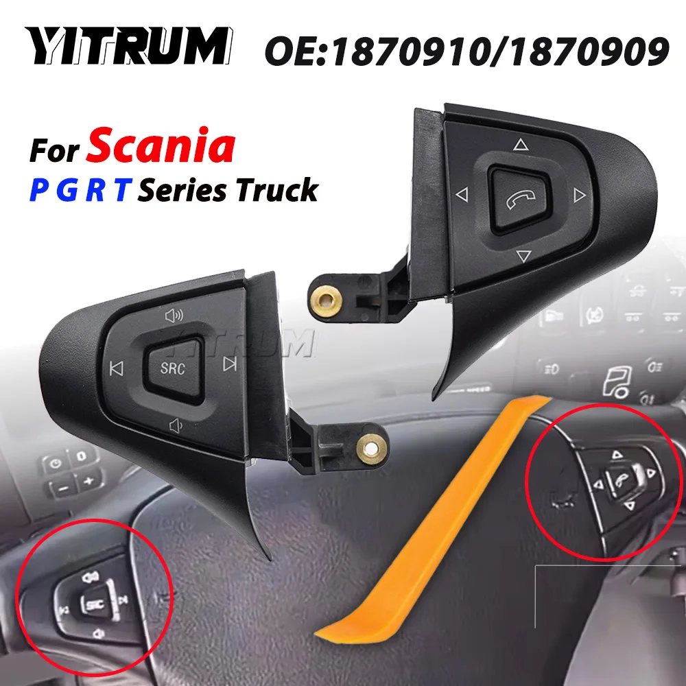 YITRUM NEW Volume control Switch Steering Wheel Button Knob Autocruise Menus 1870909 1870910 For Scania P G R T Series Truck
YITRUM NEW Volume control Switch Steering Wheel Button Knob Autocruise Menus 1870909 1870910 For Scania P G R T Series Truck