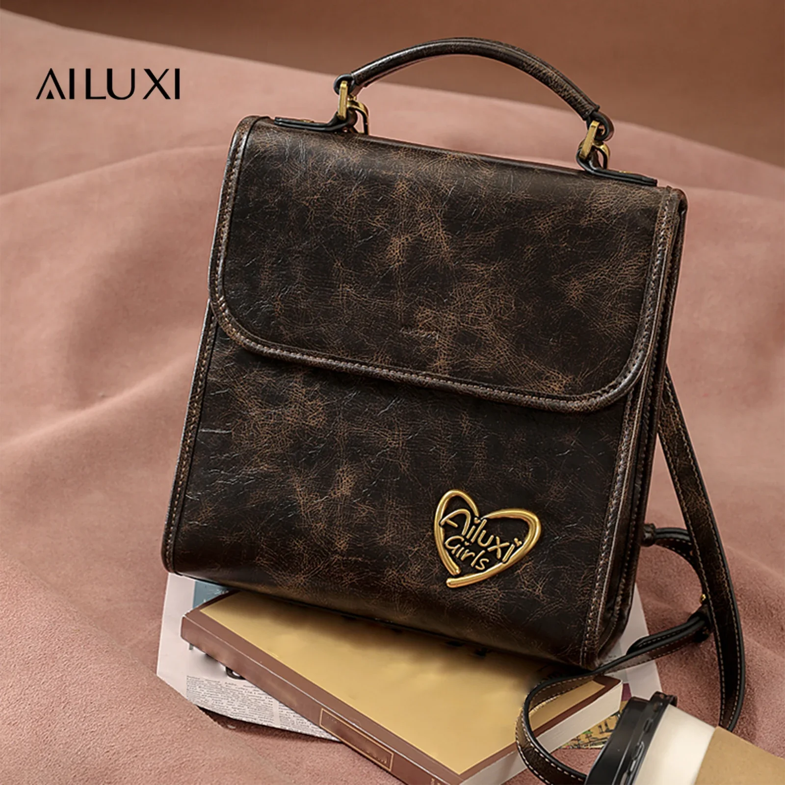 AILUXI Women Backpack Vintage Textured Bag PU Leather Large Comfortable Shoulder Strap Travel Bag Original Design Christmas Gift
AILUXI Women Backpack Vintage Textured Bag PU Leather Large Comfortable Shoulder Strap Travel Bag Original Design Christmas Gift