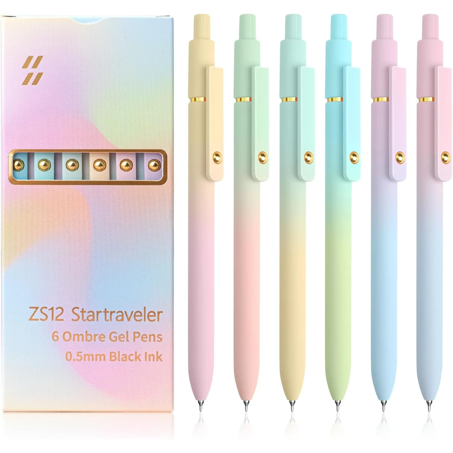 6 Pcs Gel Pens 0.5mm Fine Point Quick Dry Black Ink for Writing Journaling Office School Supplies Cute Gifts for Women Teacher
6 Pcs Gel Pens 0.5mm Fine Point Quick Dry Black Ink for Writing Journaling Office School Supplies Cute Gifts for Women Teacher