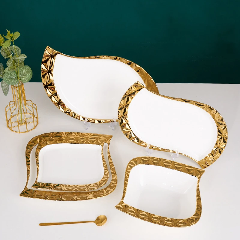 European Irregular Ceramic Tableware Creative Simple Dim Sum Plate Living Room Coffee Table Fruit Plate Light Luxury Household
European Irregular Ceramic Tableware Creative Simple Dim Sum Plate Living Room Coffee Table Fruit Plate Light Luxury Household