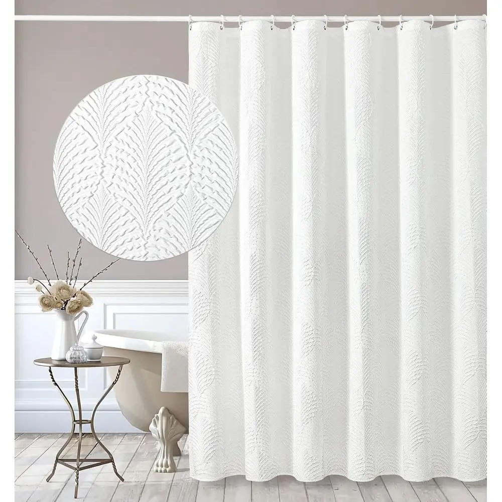 Extra Long Shower Curtain 72 x 84, Tall 3D Emed Textured White abric Shower Curtain, ern armhouse Chic Sot Cloth Bathroom Curtai
Extra Long Shower Curtain 72 x 84, Tall 3D Emed Textured White abric Shower Curtain, ern armhouse Chic Sot Cloth Bathroom Curtai