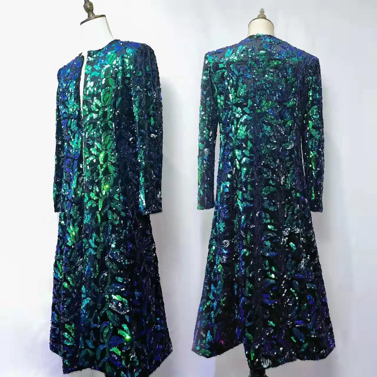 England Style Green Sequins Embroidery Suit Jacket Round Collar Long Coat Star Singer Stage Concert Overcoat Wedding Outerwear
England Style Green Sequins Embroidery Suit Jacket Round Collar Long Coat Star Singer Stage Concert Overcoat Wedding Outerwear