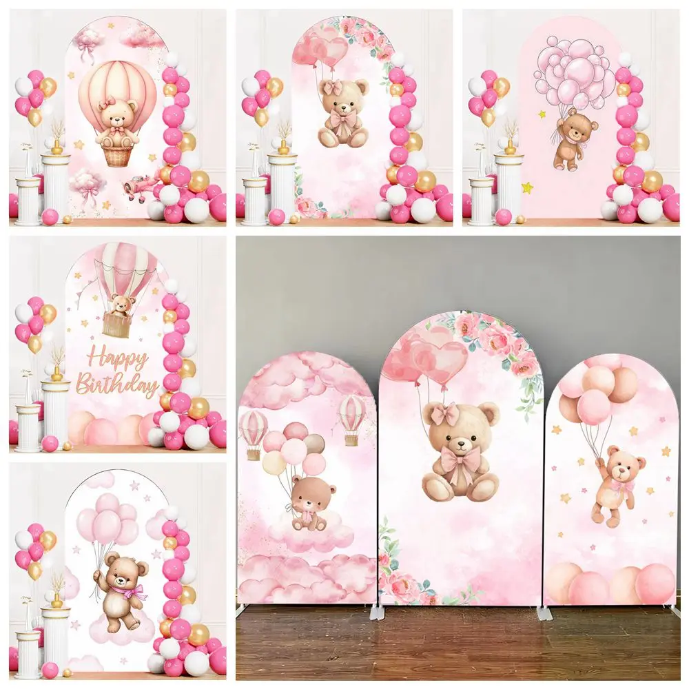 Pink Balloons Bear Arch Backdrop Cover Baby Shower Kids Birthday Party Decoration Custom Elastic Arched Background Photo Studio
Pink Balloons Bear Arch Backdrop Cover Baby Shower Kids Birthday Party Decoration Custom Elastic Arched Background Photo Studio