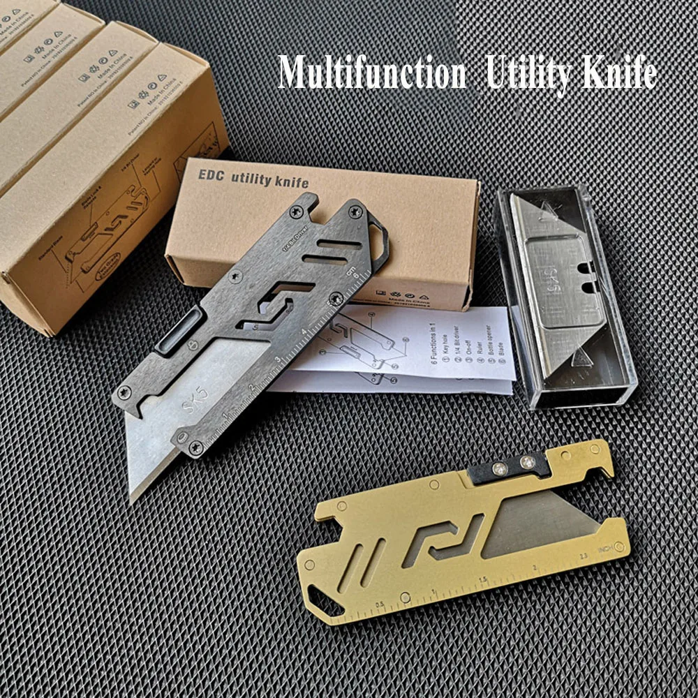 Mini Keychain Utility Stationery Knife Camping Multitool Pocket Knife Survival Gadgets With 5PCS Blades Box Cutter Hand Tools
Mini Keychain Utility Stationery Knife Camping Multitool Pocket Knife Survival Gadgets With 5PCS Blades Box Cutter Hand Tools