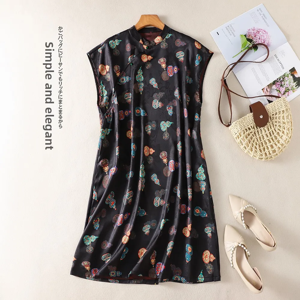 Elegant Chinese Style Double-Sided Embroidered Stand Collar Summer New Arrival Slimming Women's Dress City Walk Suitable
Elegant Chinese Style Double-Sided Embroidered Stand Collar Summer New Arrival Slimming Women's Dress City Walk Suitable