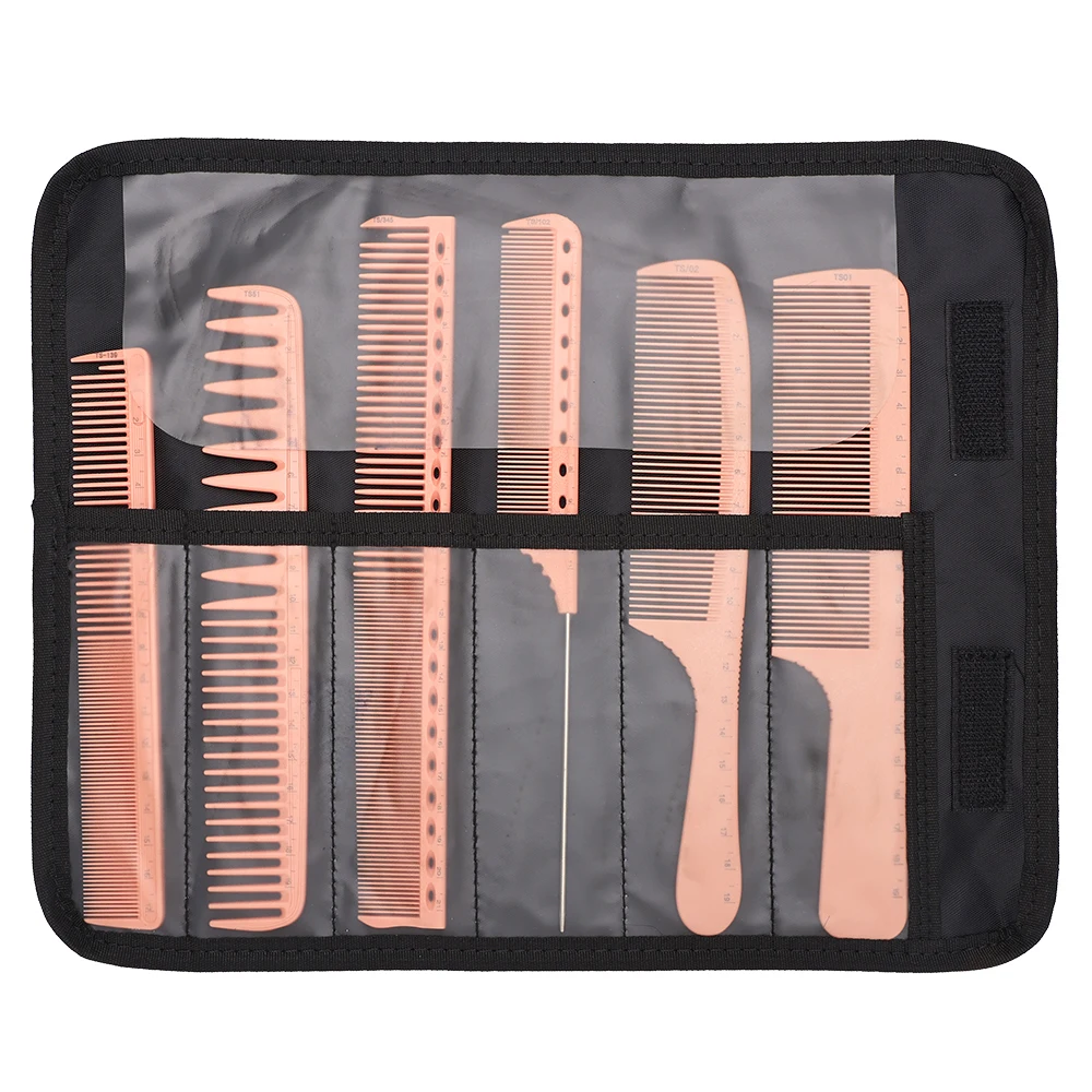 7Pcs/Set Professional Women Hairdressing Combs Kit With Bag Carbon Fibre Heat-Resistant Salon Barber Hair Styling Comb For Men
7Pcs/Set Professional Women Hairdressing Combs Kit With Bag Carbon Fibre Heat-Resistant Salon Barber Hair Styling Comb For Men