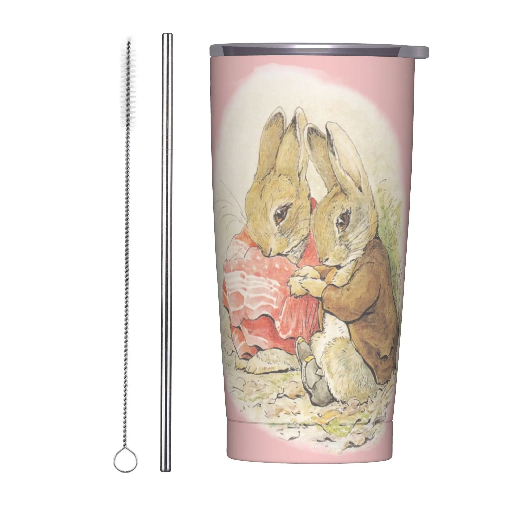 Cuddling Rabbit Couple Beatrix Potter Tumbler Vacuum Insulated Fairy Tale Children Thermal Cup Vacuum Flask Car Mugs Drink, 20oz
Cuddling Rabbit Couple Beatrix Potter Tumbler Vacuum Insulated Fairy Tale Children Thermal Cup Vacuum Flask Car Mugs Drink, 20oz