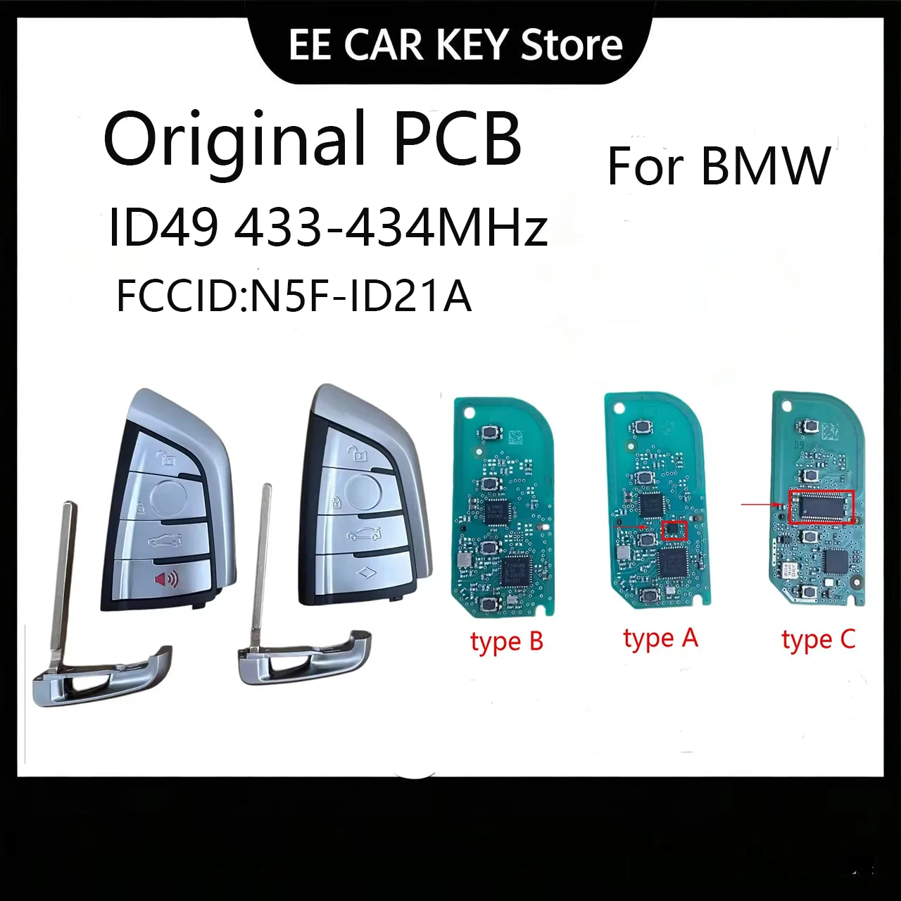 Для BMW G-серии 3, 5, 6, 7, X3, X5, X7 (G01, G02, G08, G30, G31, G32, G38) оригинальный бесключевой автомобильный ключ с ID49, 434 МГц, FCCID N5F-ID21A, PCB ID49
Для BMW G-серии 3, 5, 6, 7, X3, X5, X7 (G01, G02, G08, G30, G31, G32, G38) оригинальный бесключевой автомобильный ключ с ID49, 434 МГц, FCCID N5F-ID21A, PCB ID49
