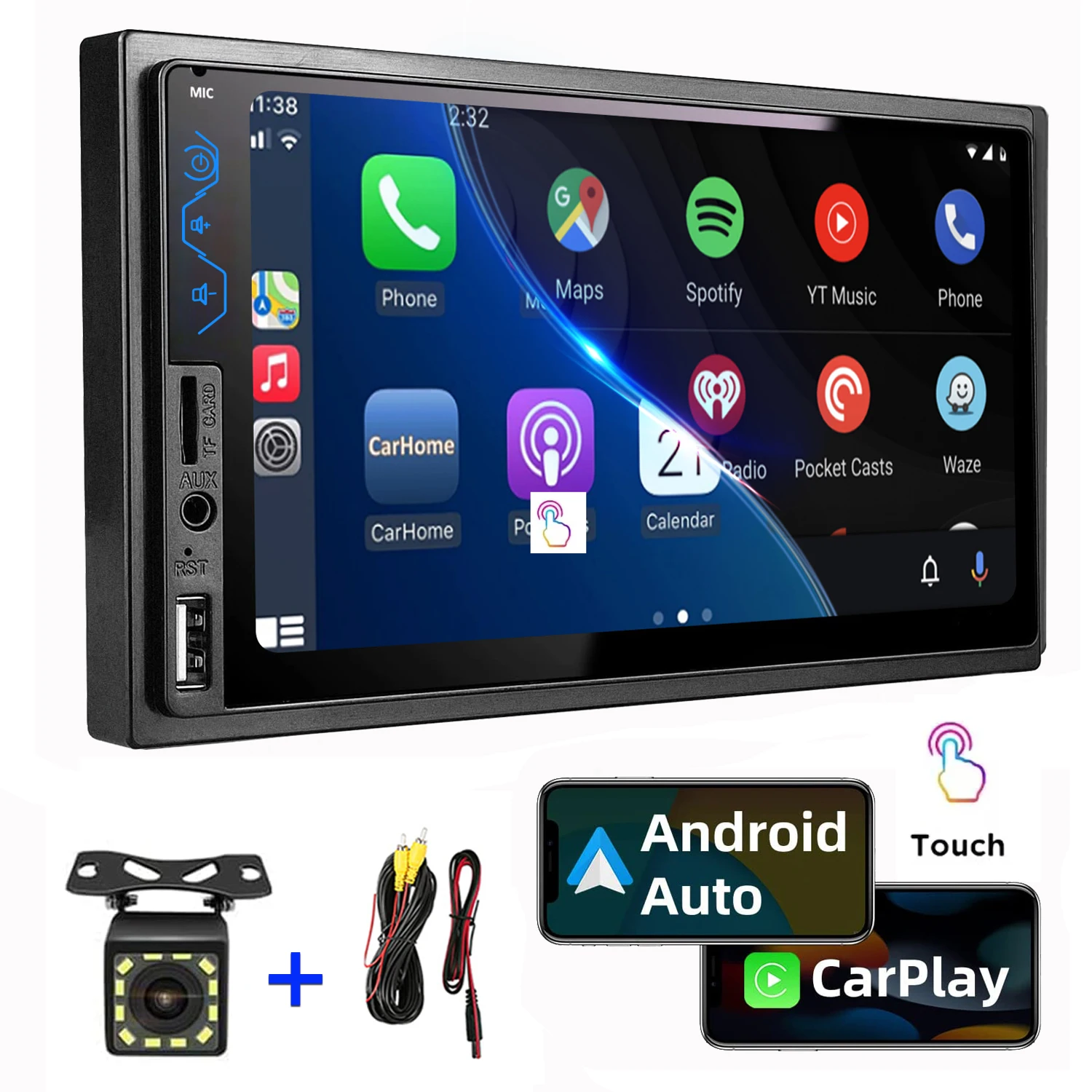 7" Car Stereo 2 Din HD Touchscreen Car Video Player CarPlay Android Auto with Backup Camera Bluetooth Mirror Link FM Radio TF
7" Car Stereo 2 Din HD Touchscreen Car Video Player CarPlay Android Auto with Backup Camera Bluetooth Mirror Link FM Radio TF