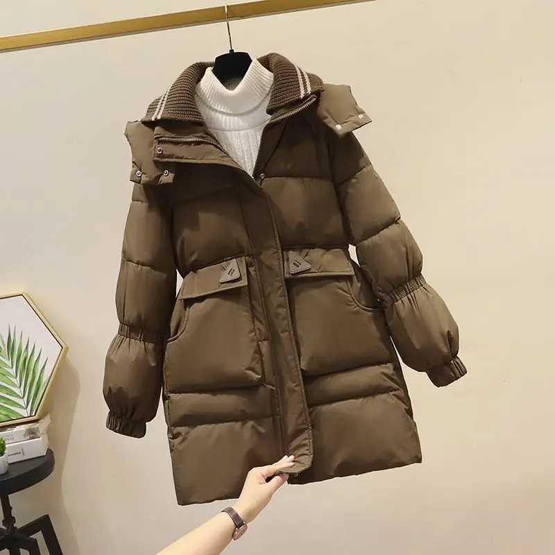hooded Mid-length cotton jacket women Parkas 2025 winter new Korean fashion thick warm padded coat Female loose overcoat T813
hooded Mid-length cotton jacket women Parkas 2025 winter new Korean fashion thick warm padded coat Female loose overcoat T813