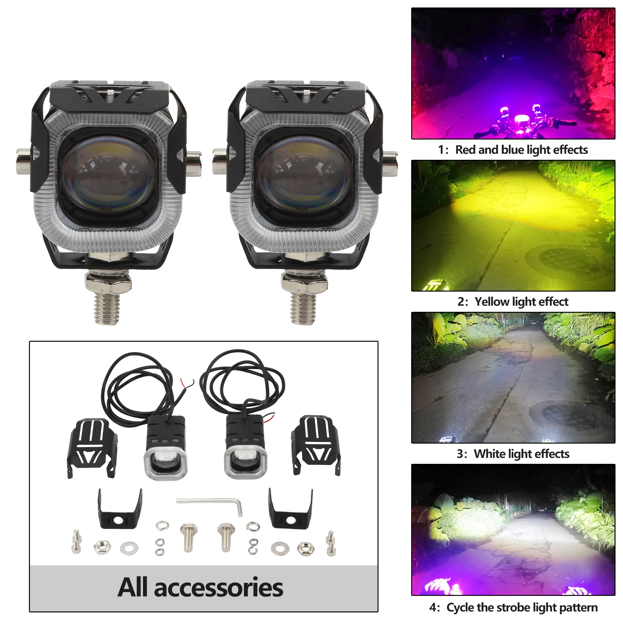 Motorcycle Mini LED Spotlight Headlight Running LightsHi/Low Beam Driving Spot Fog Light For Motocross Dirt Bike SUV UTV ATV
Motorcycle Mini LED Spotlight Headlight Running LightsHi/Low Beam Driving Spot Fog Light For Motocross Dirt Bike SUV UTV ATV