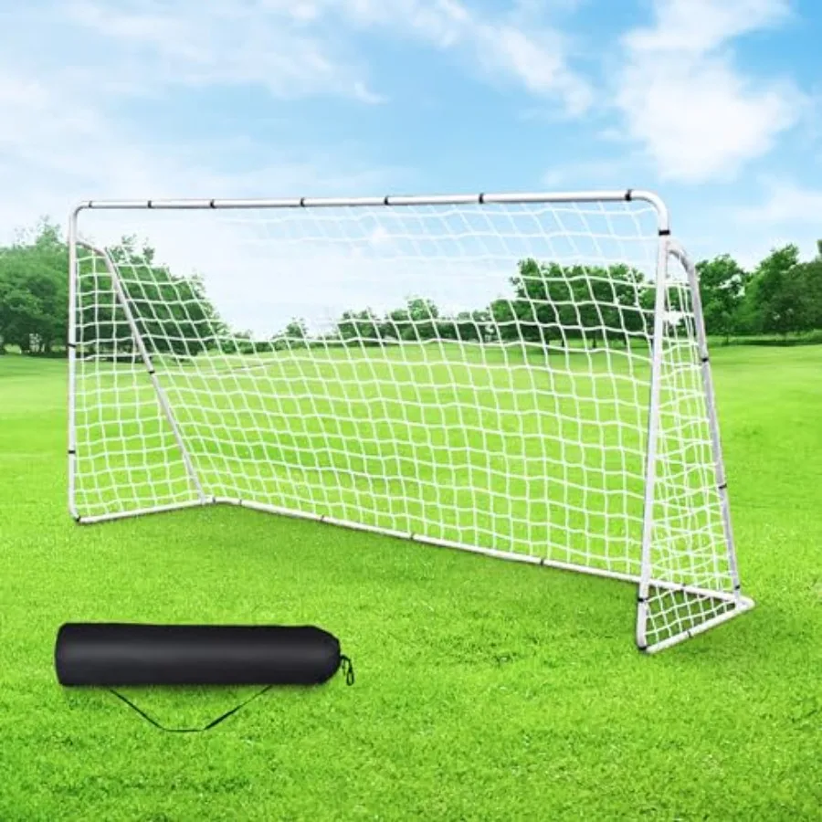 Backyard soccer training net, steel frame, black, portable with carry bag and ground stakes for waterproof durability
Backyard soccer training net, steel frame, black, portable with carry bag and ground stakes for waterproof durability
