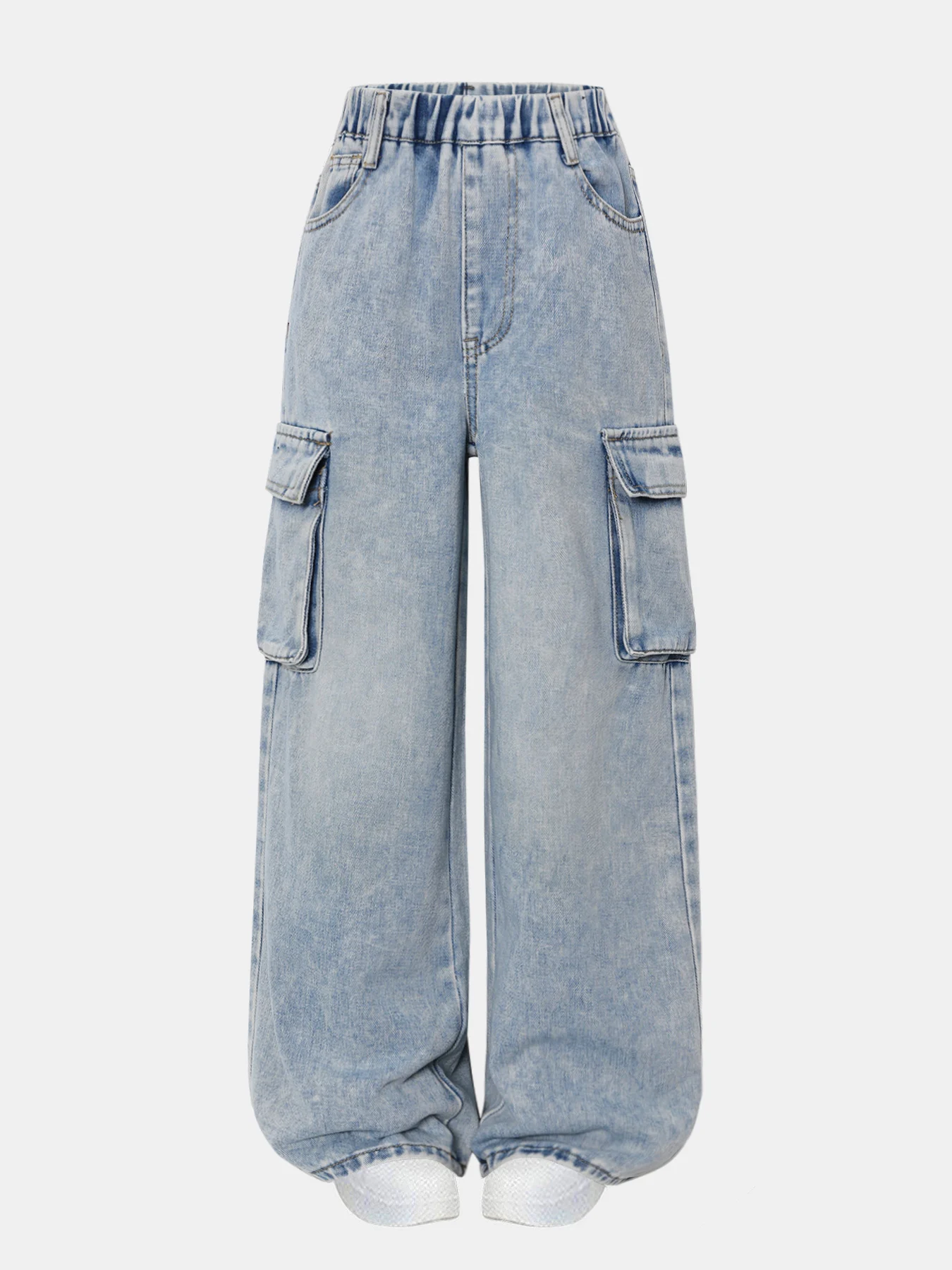Washed Blue Denim Jeans for Teenage Girls with Large Pockets Loose Long Wide Leg Straight Cut Trousers Casual Wear
Washed Blue Denim Jeans for Teenage Girls with Large Pockets Loose Long Wide Leg Straight Cut Trousers Casual Wear