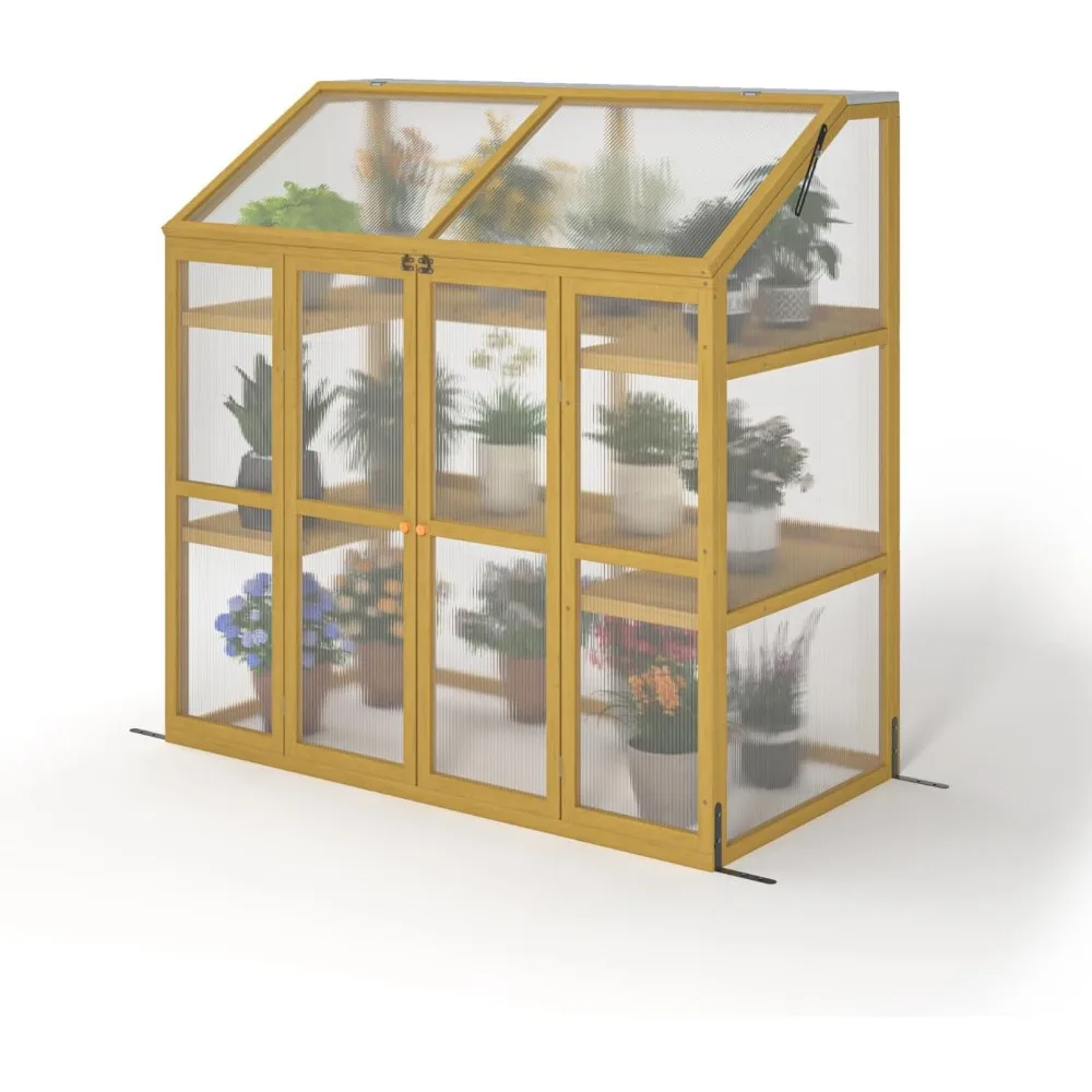 Mini Greenhouse Outdoor, Small Polycarbonate Garden Shed with Transparent Openable Roof, Wooden Cold Frame Greenhouse Raised Flo
Mini Greenhouse Outdoor, Small Polycarbonate Garden Shed with Transparent Openable Roof, Wooden Cold Frame Greenhouse Raised Flo