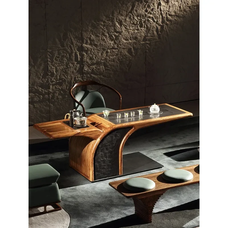 New Chinese solid wood designer tea table Nordic high-end ebony tea table and chairs
New Chinese solid wood designer tea table Nordic high-end ebony tea table and chairs