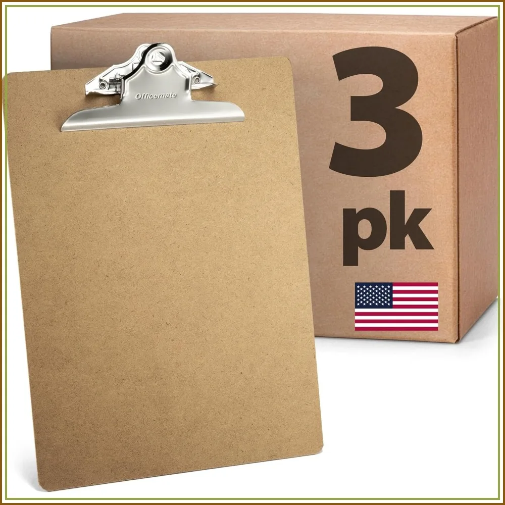 Recycled Wood Clipboard, Letter Size, 9x12.5 Inch with 6" Clip, 3 Pack, Brown
Recycled Wood Clipboard, Letter Size, 9x12.5 Inch with 6" Clip, 3 Pack, Brown