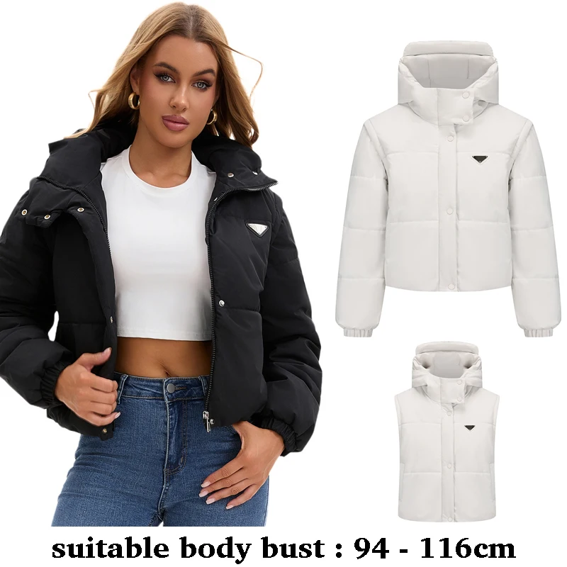 Высококачественная женская короткая куртка с капюшоном со съемными рукавами и стеганой подкладкой, повседневная одежда на осень-зиму 2025 года, черный, белый цвет
Высококачественная женская короткая куртка с капюшоном со съемными рукавами и стеганой подкладкой, повседневная одежда на осень-зиму 2025 года, черный, белый цвет