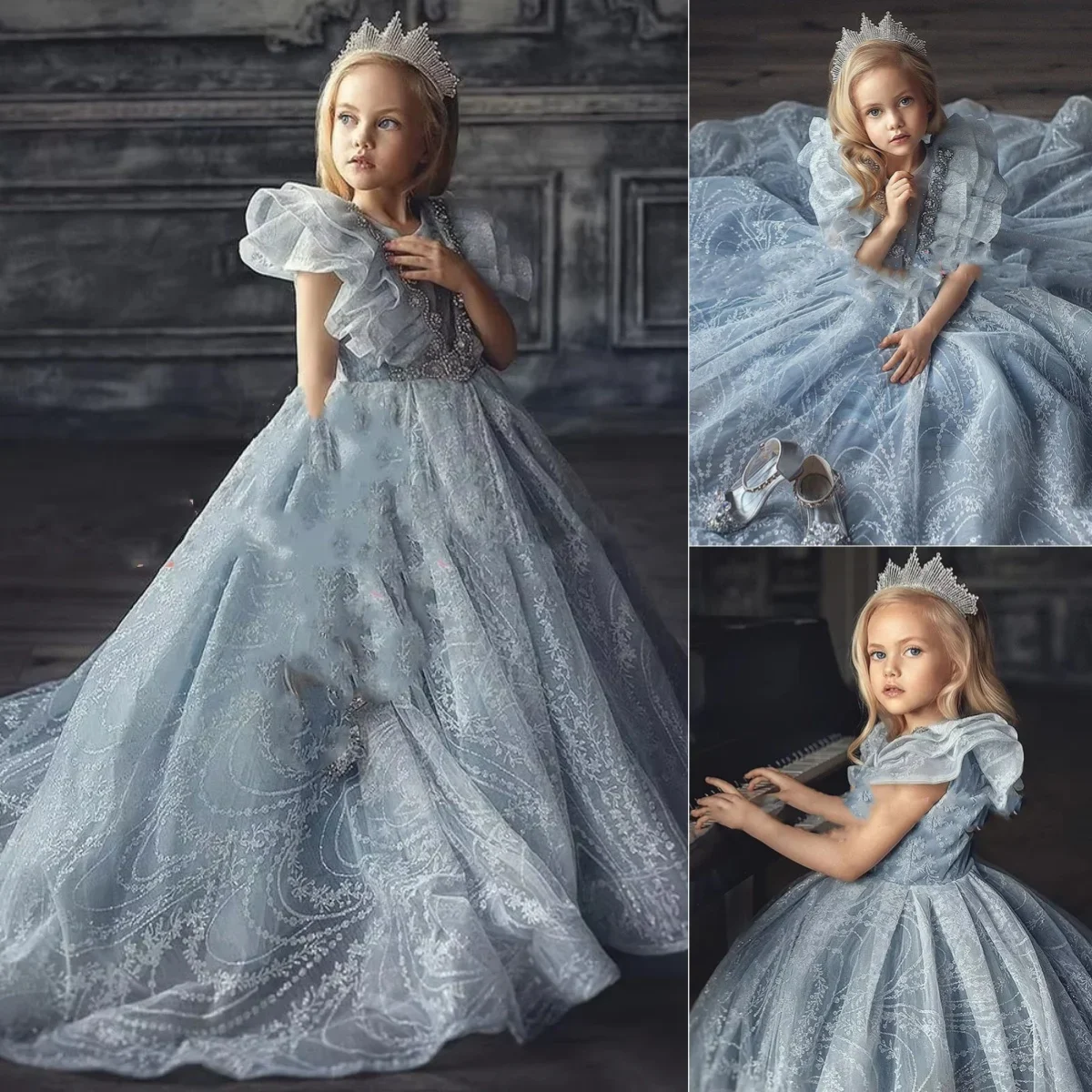 Luxury Flower Girl Dress For Wedding Ruffles Crystal Floor Length Girl Kids Birthday Party Princess First Holy Communion Gown
Luxury Flower Girl Dress For Wedding Ruffles Crystal Floor Length Girl Kids Birthday Party Princess First Holy Communion Gown