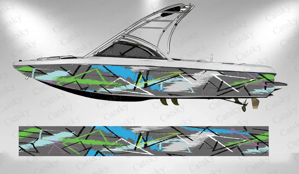 Colorful Irregular Abstract Triangle Stripes Boat Wrap Sticker Vinyl Boat for Pontoon Deck Boat Fishing Platform Decal Sticker
Colorful Irregular Abstract Triangle Stripes Boat Wrap Sticker Vinyl Boat for Pontoon Deck Boat Fishing Platform Decal Sticker