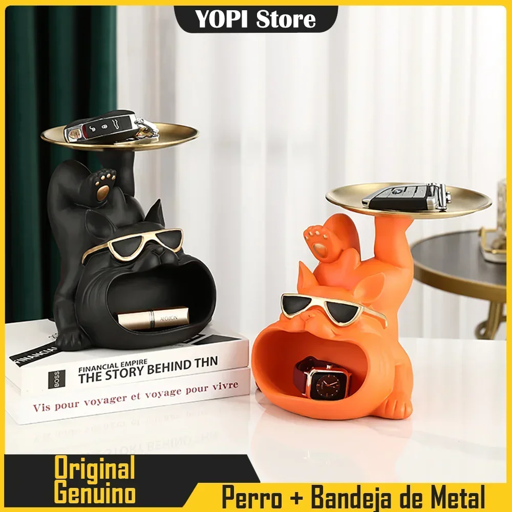 Dog Metal Storage Tray Table Ornaments English Bulldog Resin Animal Figurine Key Candy Storage Tray Home Interior Decoration
Dog Metal Storage Tray Table Ornaments English Bulldog Resin Animal Figurine Key Candy Storage Tray Home Interior Decoration