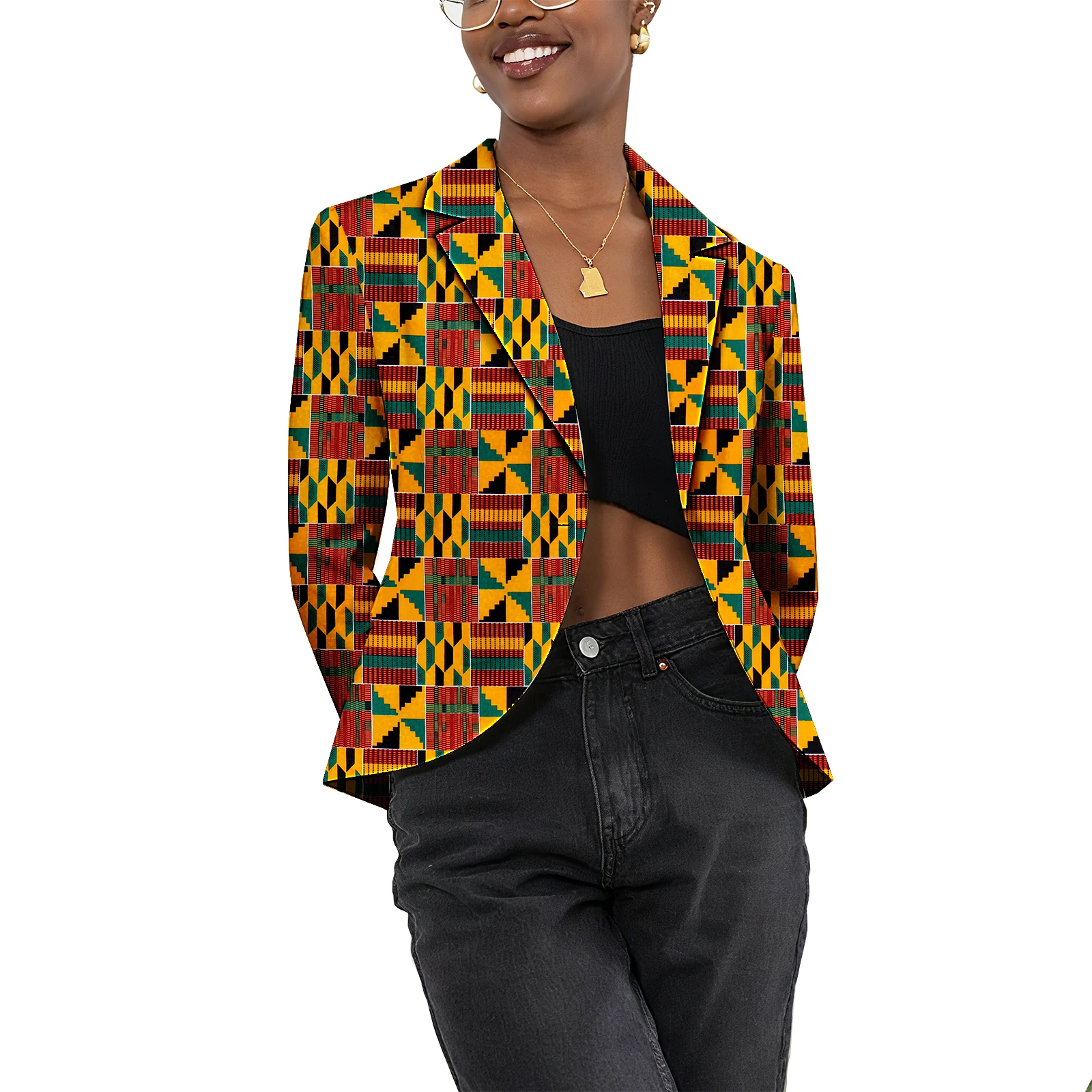 African Attire for Women Ankara Blazer Dashiki Jacket Long Sleeve Coat Kente Print Cloth for Party Fashion
African Attire for Women Ankara Blazer Dashiki Jacket Long Sleeve Coat Kente Print Cloth for Party Fashion