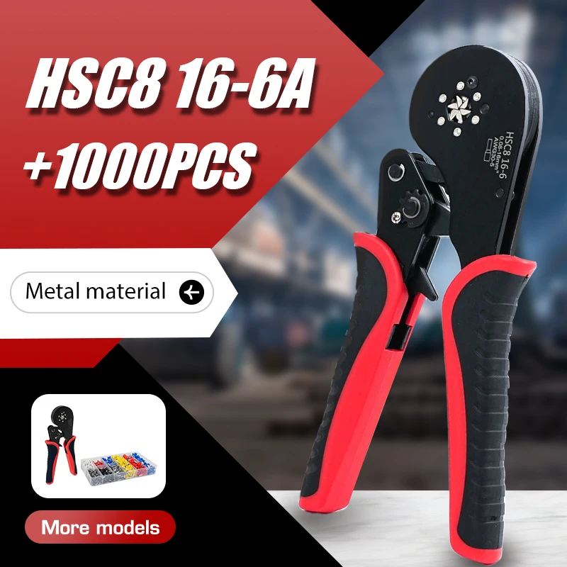 1PC HSC8 16-6 Hexagonal Crimping Pliers, Self-Adjusting Ratchet Wire Crimping Tool for 0.08-16mm² 1000PCS Kit
1PC HSC8 16-6 Hexagonal Crimping Pliers, Self-Adjusting Ratchet Wire Crimping Tool for 0.08-16mm² 1000PCS Kit