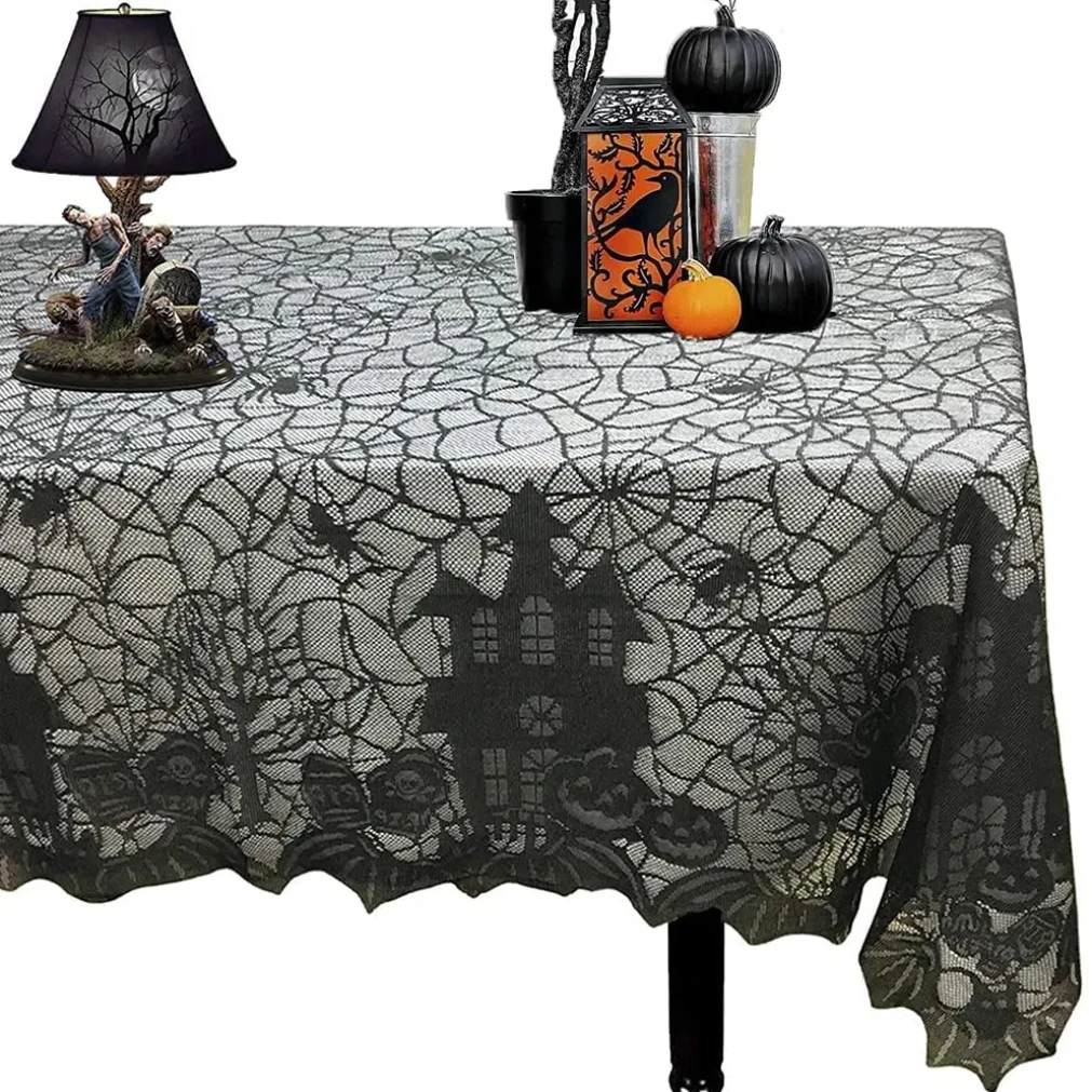 1 pcs of Halloween lace tablecloth spider web skull pattern rectangular shape for party decoration haunted house pumpkin design
1 pcs of Halloween lace tablecloth spider web skull pattern rectangular shape for party decoration haunted house pumpkin design