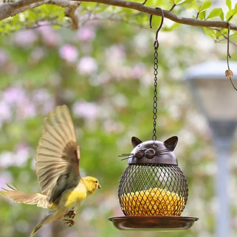 Bird Feeder with Squirrel-proof Lid Fillable Bird Feeder Vintage Cat Style Wild Birds Feeder Spacious Standing Space Easy Fill
Bird Feeder with Squirrel-proof Lid Fillable Bird Feeder Vintage Cat Style Wild Birds Feeder Spacious Standing Space Easy Fill