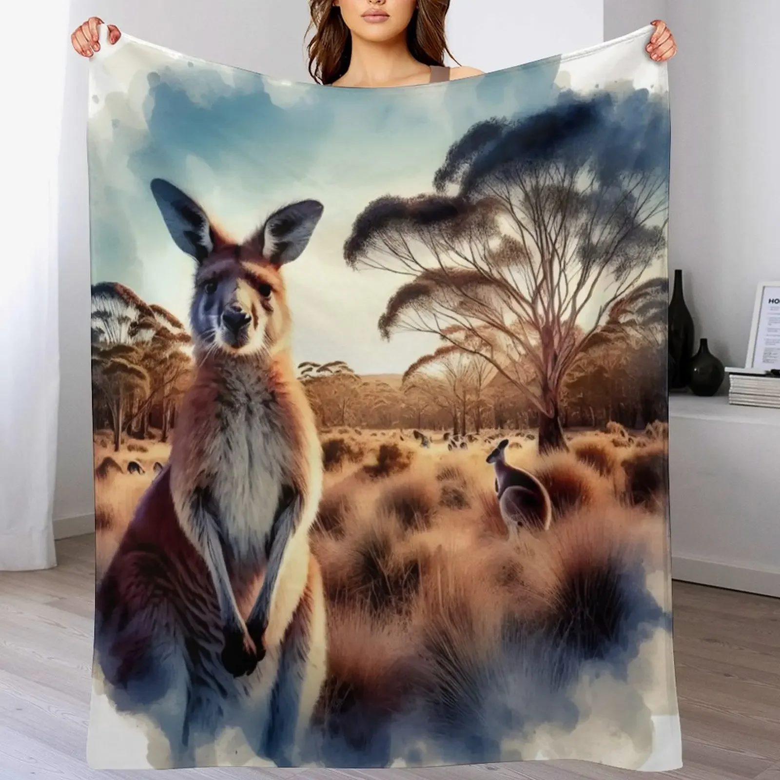 Kangaroo Throw Blanket Lightweight Warm Blanket for Indoor Outdoor Use
Kangaroo Throw Blanket Lightweight Warm Blanket for Indoor Outdoor Use