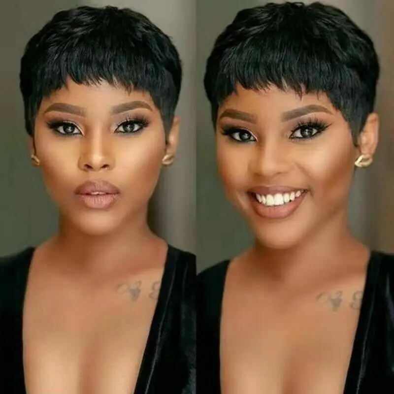 Pixie Cut Human Hair Full Machine Human Hair Wigs For Black Women Short Bob Wig Preplucks Brazilian Human Hair Glueless Wig
Pixie Cut Human Hair Full Machine Human Hair Wigs For Black Women Short Bob Wig Preplucks Brazilian Human Hair Glueless Wig