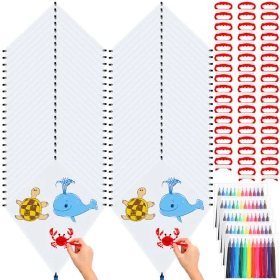 50 Pcs DIY Blank Kites for Bulk Large Kite Making Kit Easy to Fly Set Party with Watercolor Pens and String Decorating Coloring
50 Pcs DIY Blank Kites for Bulk Large Kite Making Kit Easy to Fly Set Party with Watercolor Pens and String Decorating Coloring