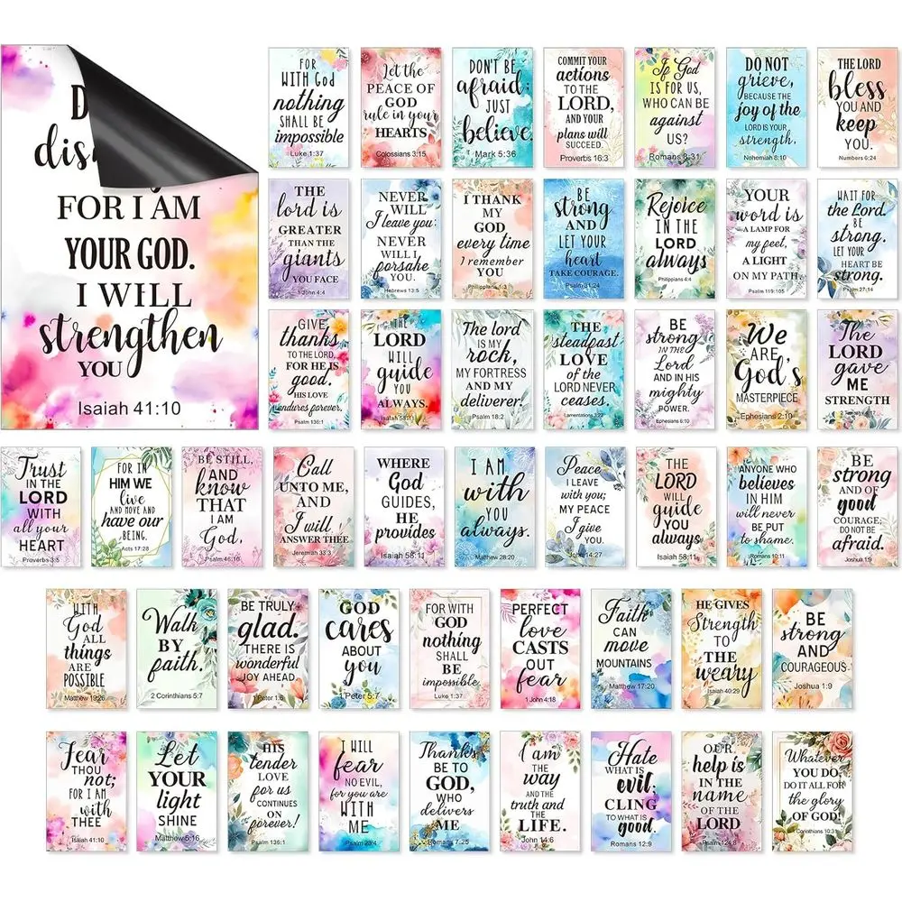 50 Inspirational Christian Magnets with Bible Verses for Motivation and Encouragement - Ideal for Home, Office, or School Locker
50 Inspirational Christian Magnets with Bible Verses for Motivation and Encouragement - Ideal for Home, Office, or School Locker