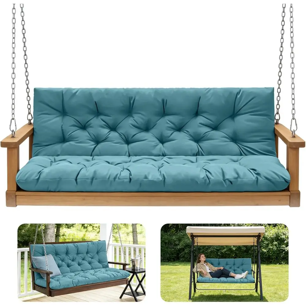 Porch Swing Cushions,Outdoor Cushions 3 Seater Replacement with Backrest, Waterproo Thickened Bench Cushion with Ties or Porch,
Porch Swing Cushions,Outdoor Cushions 3 Seater Replacement with Backrest, Waterproo Thickened Bench Cushion with Ties or Porch,