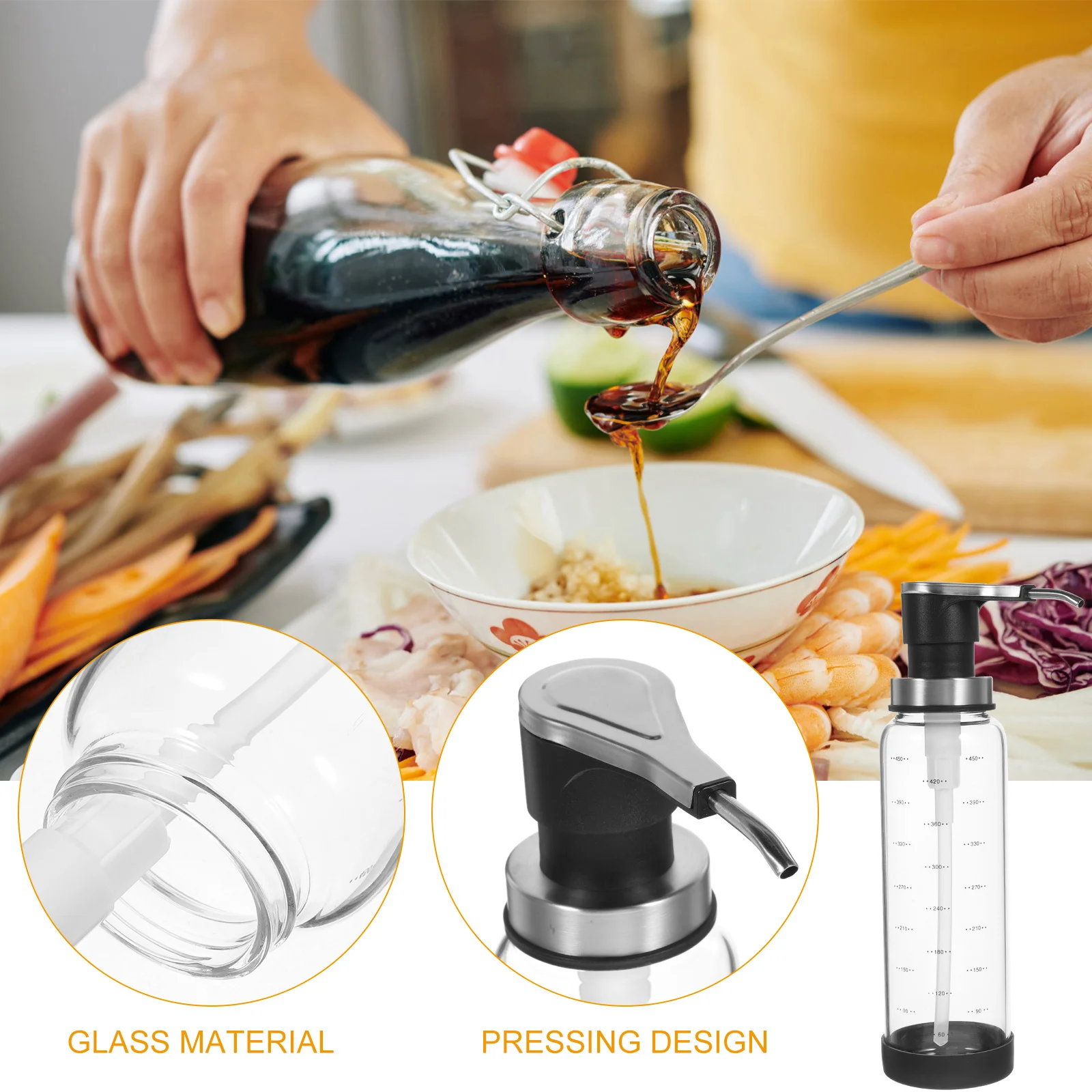 Safe Glass Syrup Dispenser Bottle Easy Clean Refillable Pump Kitchen Canning Jars Honey Storage Glass Coffee Syrup Dispenser
Safe Glass Syrup Dispenser Bottle Easy Clean Refillable Pump Kitchen Canning Jars Honey Storage Glass Coffee Syrup Dispenser