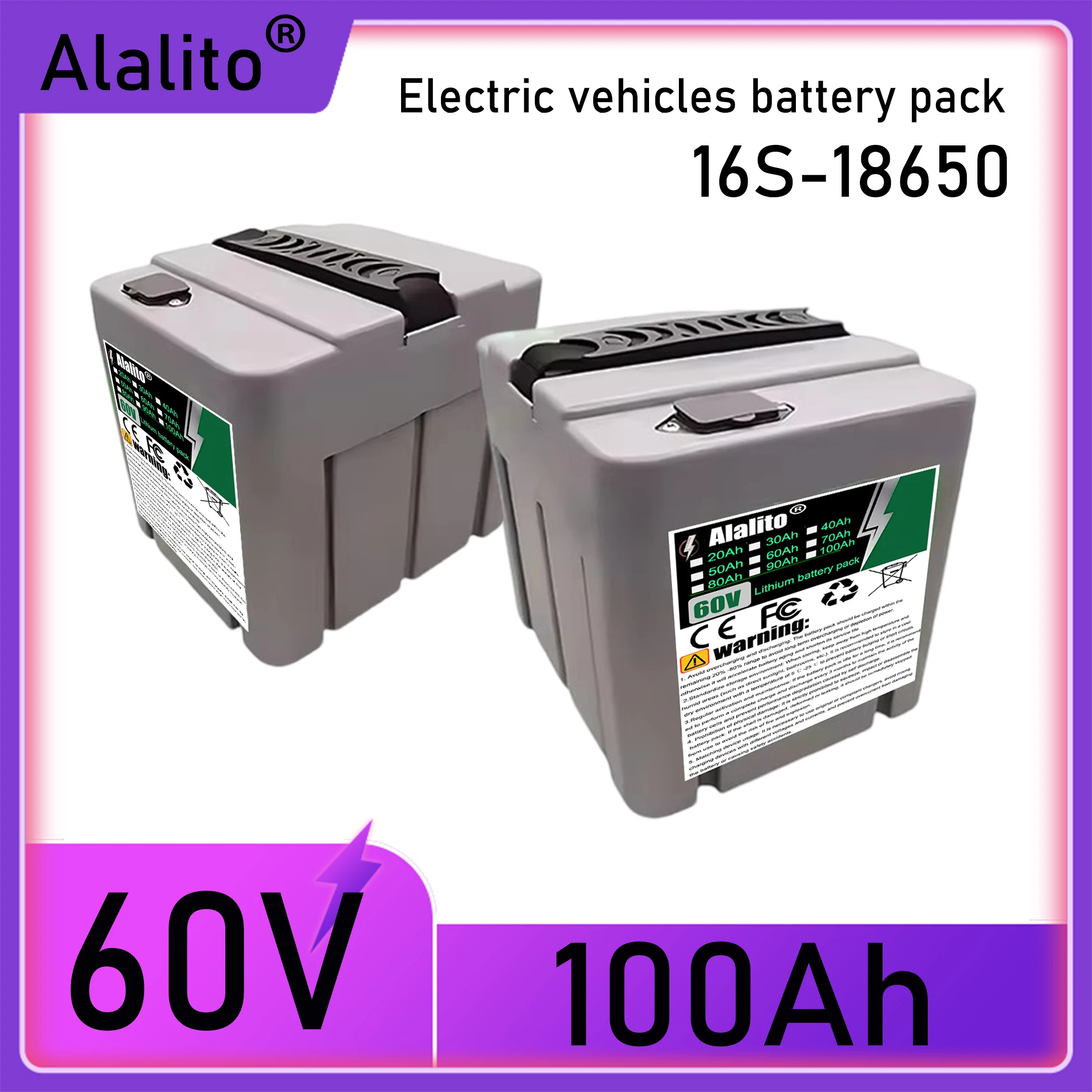Air express 60V 20Ah-100Ah new full capacity 18650 lithium battery suitable for 250-2000W lithium battery packs
Air express 60V 20Ah-100Ah new full capacity 18650 lithium battery suitable for 250-2000W lithium battery packs