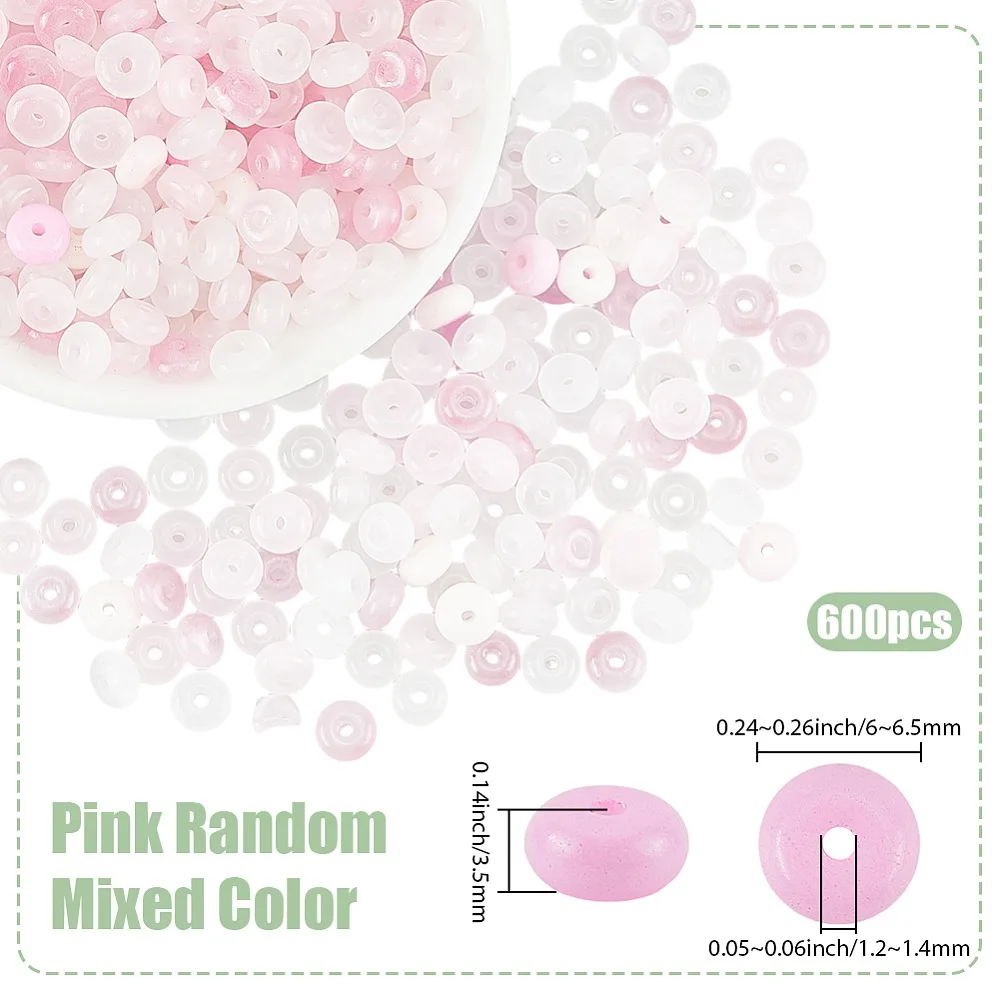 600Pcs Imitation Jade Glass Beads Rondelle Beads Pearl Pink 6~6.5x3.5mm Hole: 1.2~1.4mm
600Pcs Imitation Jade Glass Beads Rondelle Beads Pearl Pink 6~6.5x3.5mm Hole: 1.2~1.4mm